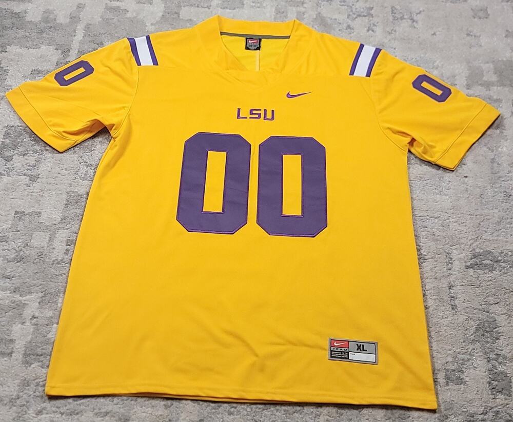 Nike Team LSU Tigers Embroidered 00 Unisex Jersey Size LX